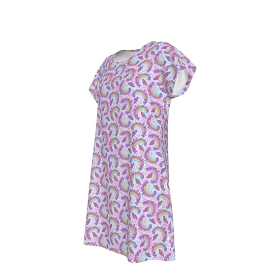 Monarch Butterflies & Rainbows - Women's T-Shirt Dress