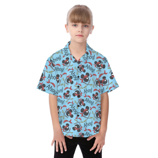 Pirate Mouse Ahoy! - Kid's Hawaiian Button Up Shirt