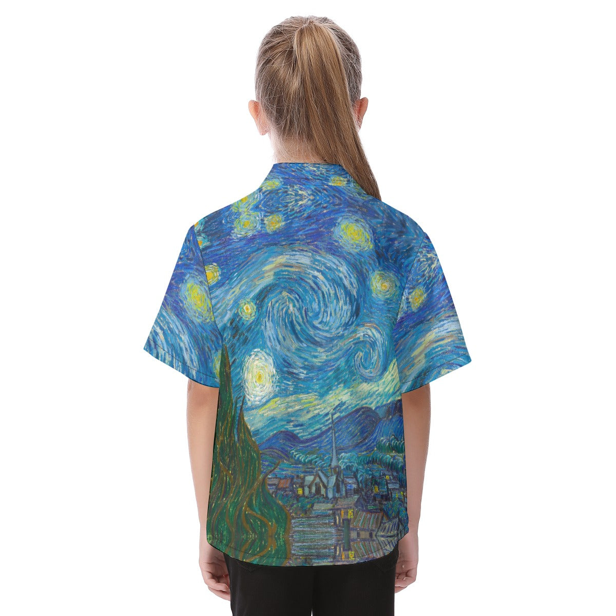 Van Gogh Starry Night - Kid's Hawaiian Button Up Shirt