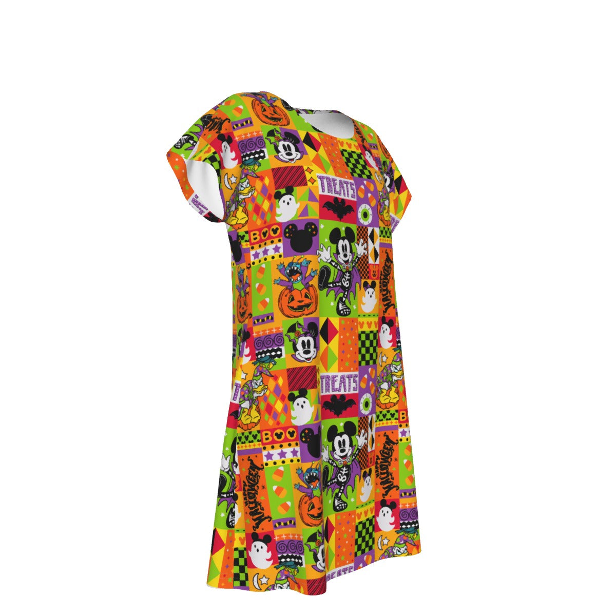 Spooky Patchwork Treats - Women's T-Shirt Dress
