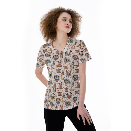 Victorian Holiday Celebration - Women's Short Sleeve V-Neck T-Shirt