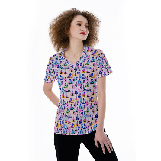 Princess And Classic Animation Silhouettes - Women's Short Sleeve V-Neck T-Shirt