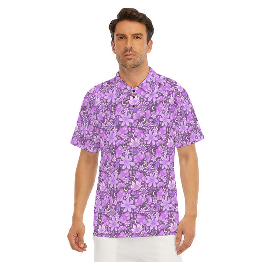 Purple Crystal Moths - Men's Polo Shirt