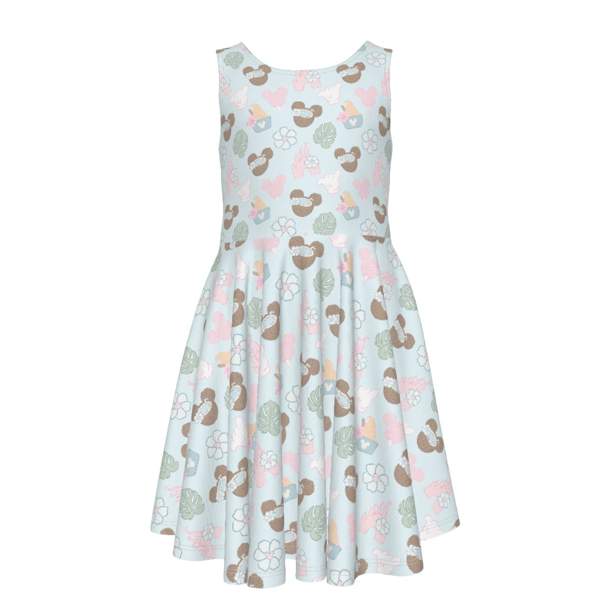 Pastel Island Treats - Kid's Sleeveless Skater Dress