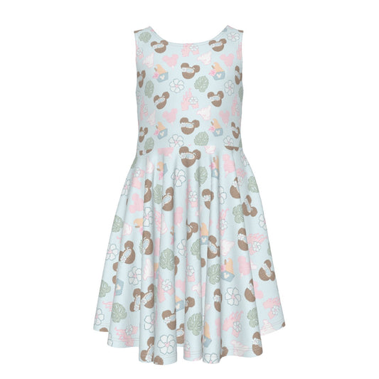 Pastel Island Treats - Kid's Sleeveless Skater Dress