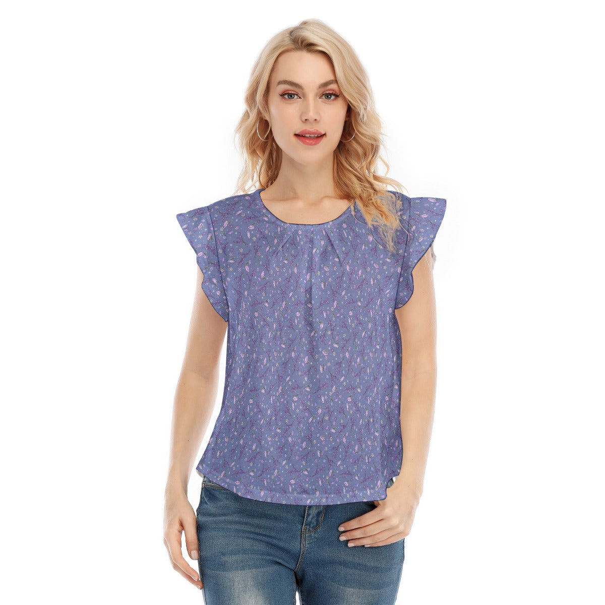 Lavender Vibes - Women’s Flutter Sleeve Top