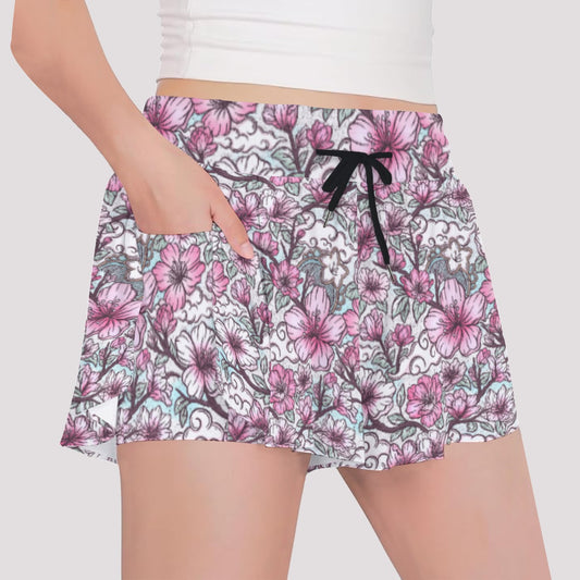 Fairytale Florals – Blossoms of Honor - Girls’ Flowy Pocket Shorts