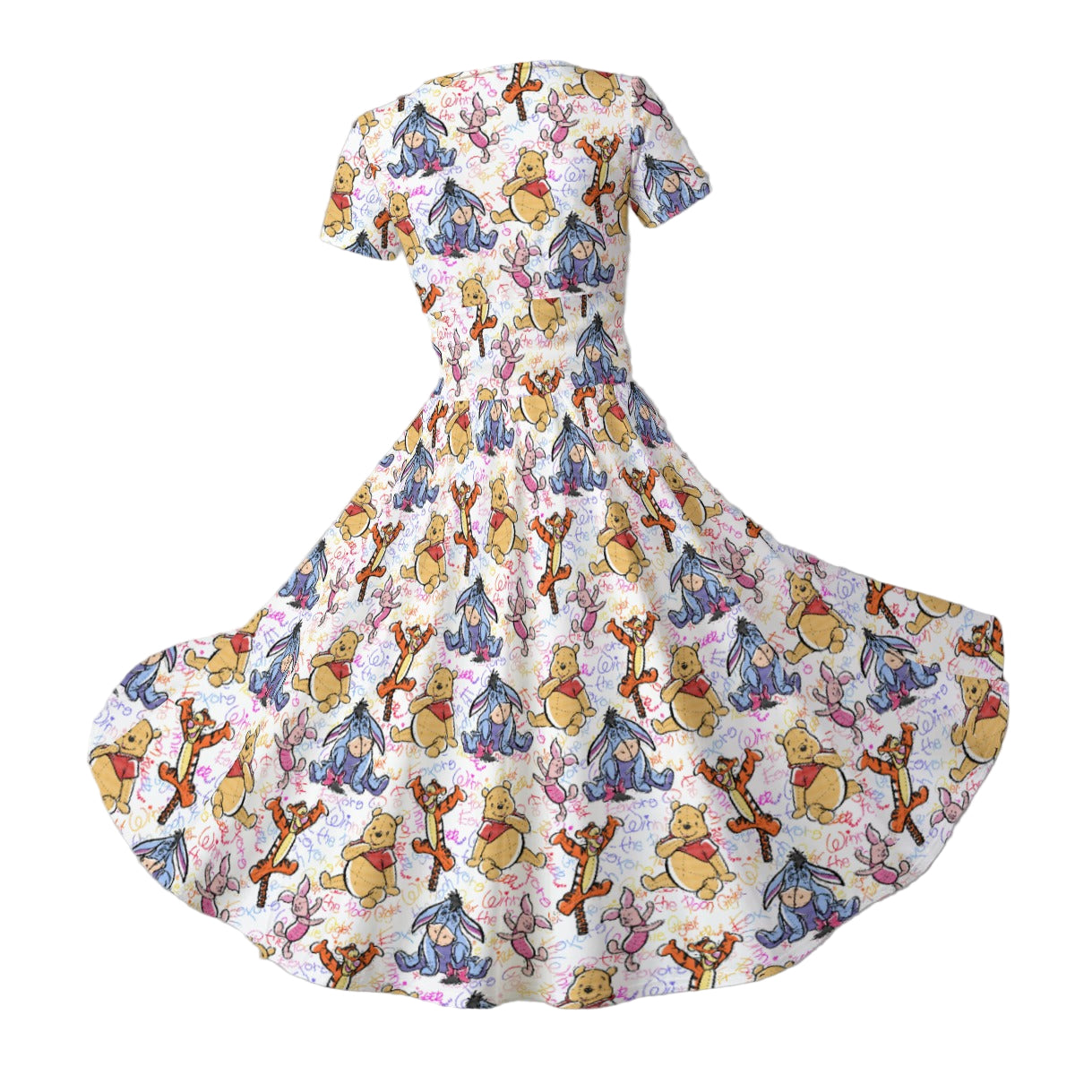 Beloved Forest Friends Sketch Autographs - Women's V-Neck Ruched Midi Dress