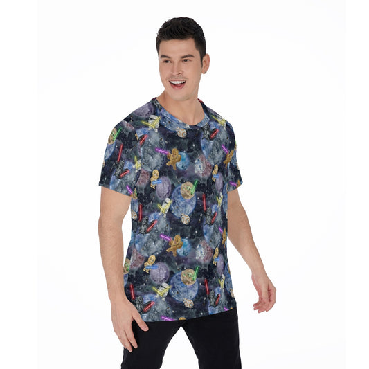 Watercolor Cosmic Battle - Men's Short Sleeve T-Shirt