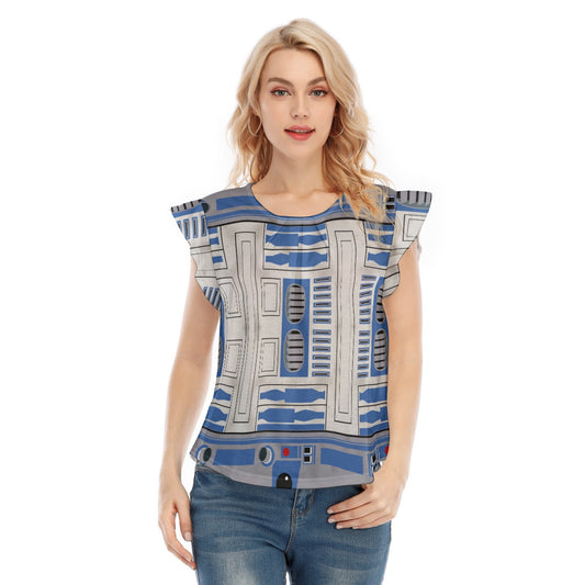Little Blue Droid - Women’s Flutter Sleeve Top
