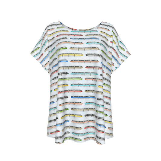Monorail Rainbow Express - Women’s Relaxed Fit Scoop Tee
