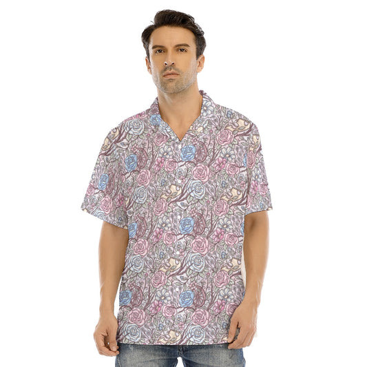 Fairytale Florals - Sleeping Beauty Inspired - Men's Hawaiian Button Up Shirt