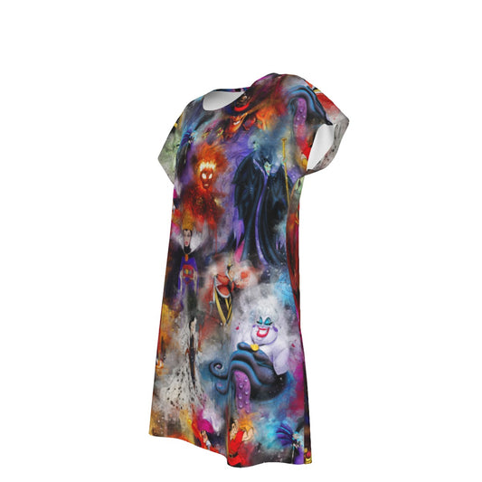 Watercolor Wicked Villains - Women's T-Shirt Dress