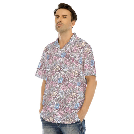 Fairytale Florals - Sleeping Beauty Inspired - Men's Hawaiian Button Up Shirt