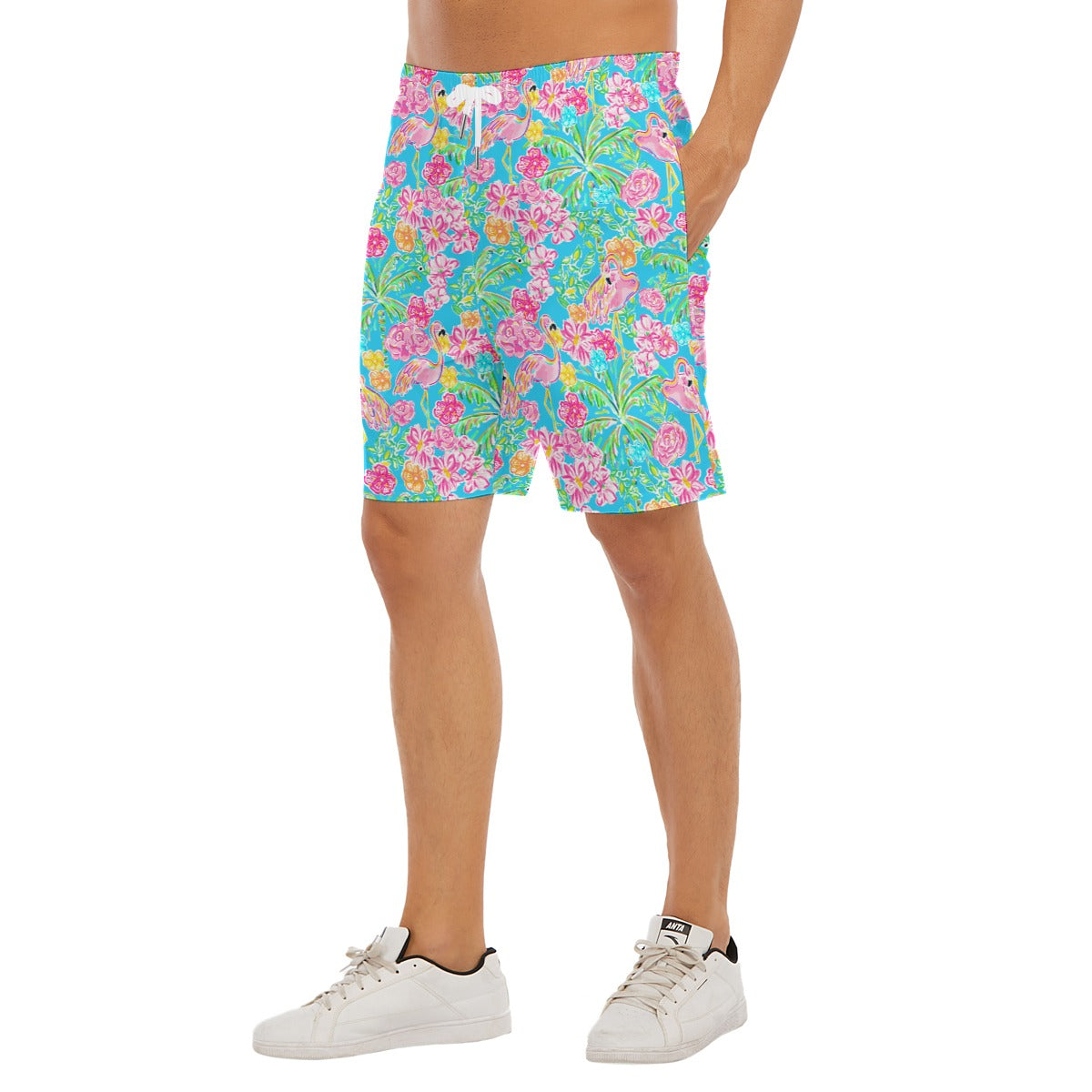 Flamingo Fiesta - Men’s Pocket Beach Shorts