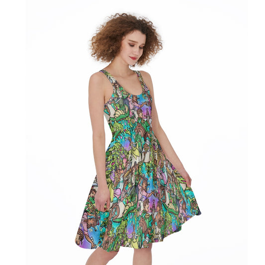 Bayou Princess Storybook Scenes - Pocket Midi Skater Dress