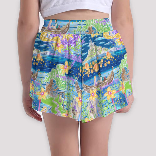 Lantern Festival Glow - Girls’ Flowy Pocket Shorts