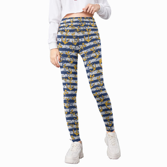 Nautical Mouse Ear Anchors - Kid's Leggings