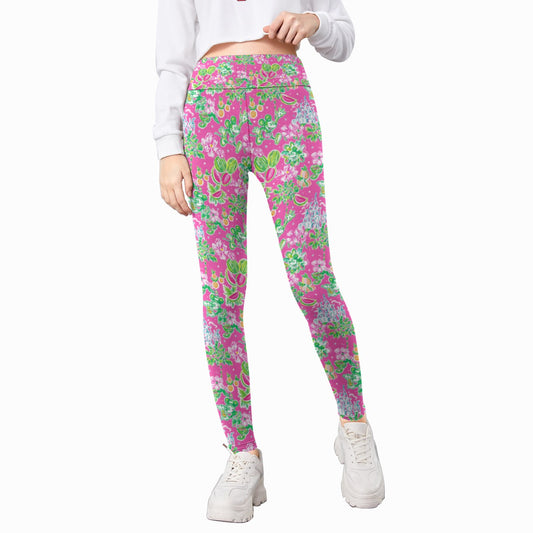 Bright Tropical Vibes - Watermelon Mouse Duo - Kid's Leggings