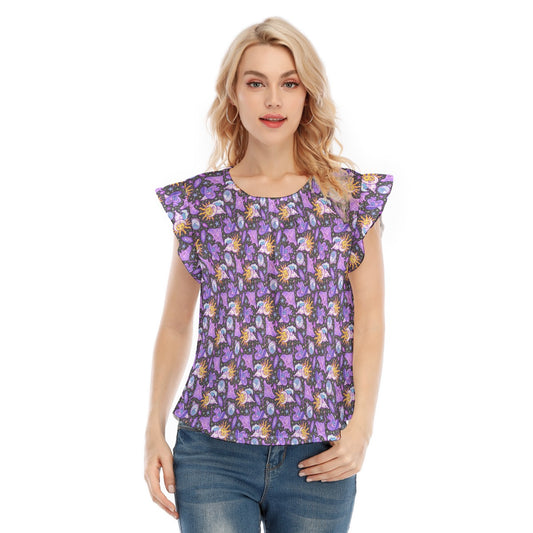 Mystical Manta Rays - Women’s Flutter Sleeve Top