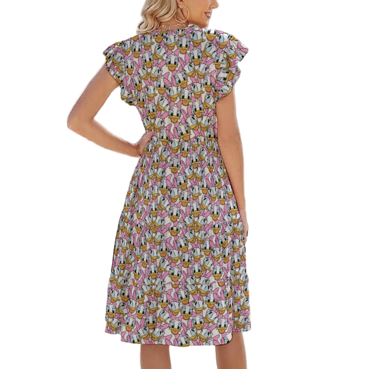 Many Faces of Sassy Duck - Women's Tiered Pocket Midi Dress