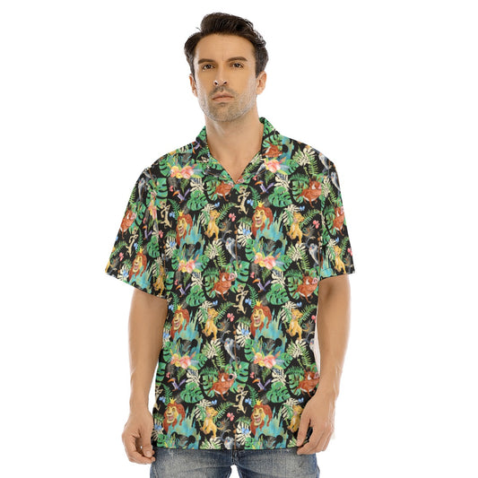 Watercolor Jungle Pride - Men's Hawaiian Button Up Shirt