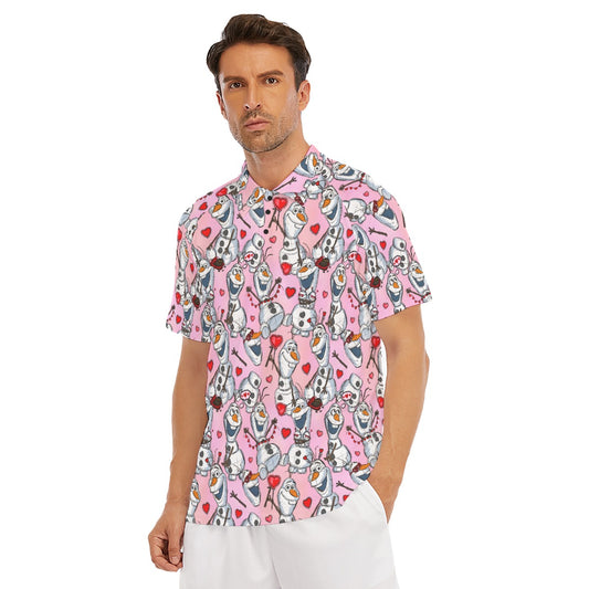 Sketched Snowman Valentine’s Day - Men's Polo Shirt