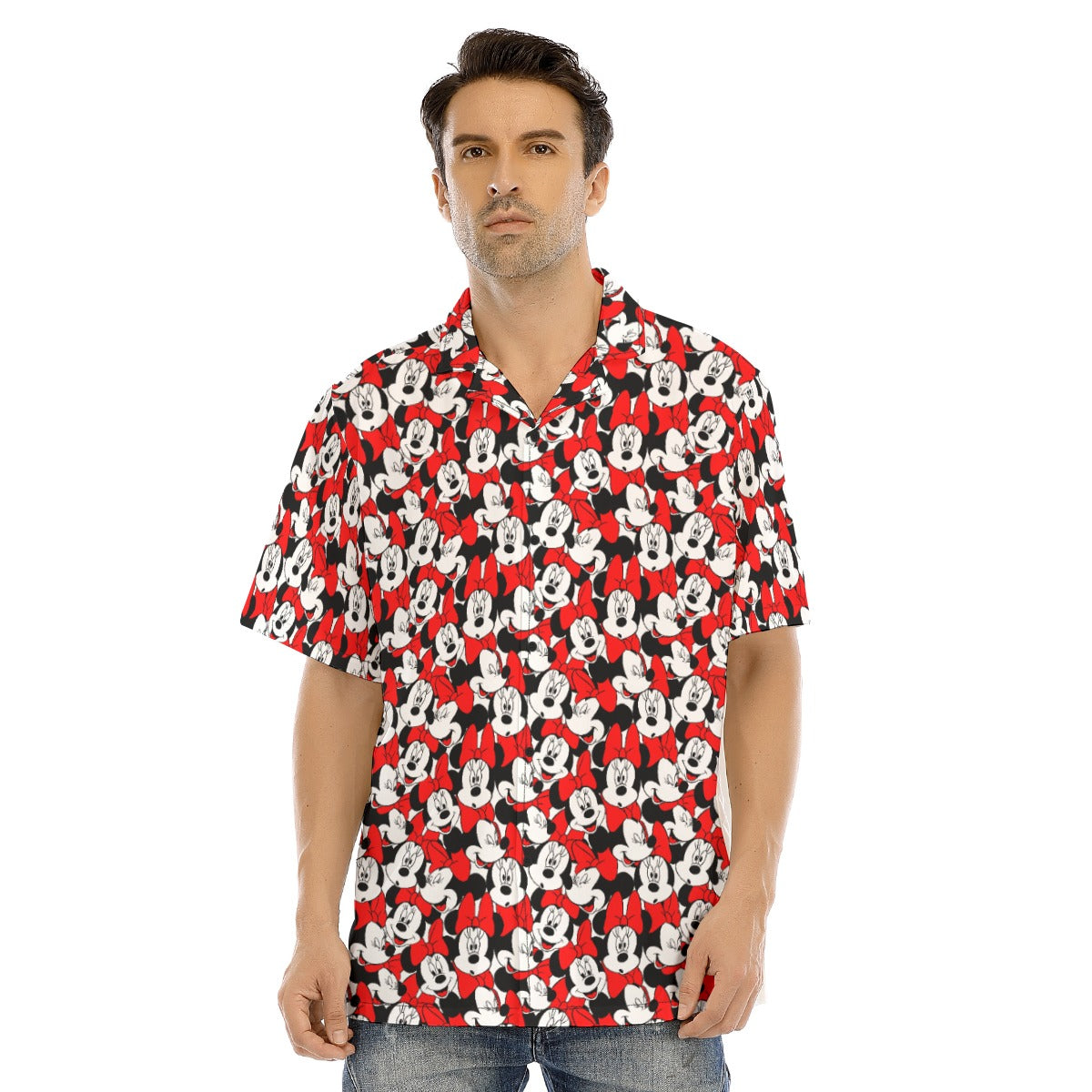 Many Faces of Polka Dot Mouse - Men's Hawaiian Button Up Shirt