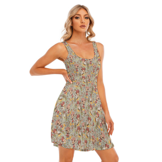 Woodland Frolics Cottagecore - Women's Sleeveless Pocket Skater Dress