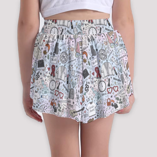 Every Era Collage - Girls’ Flowy Pocket Shorts