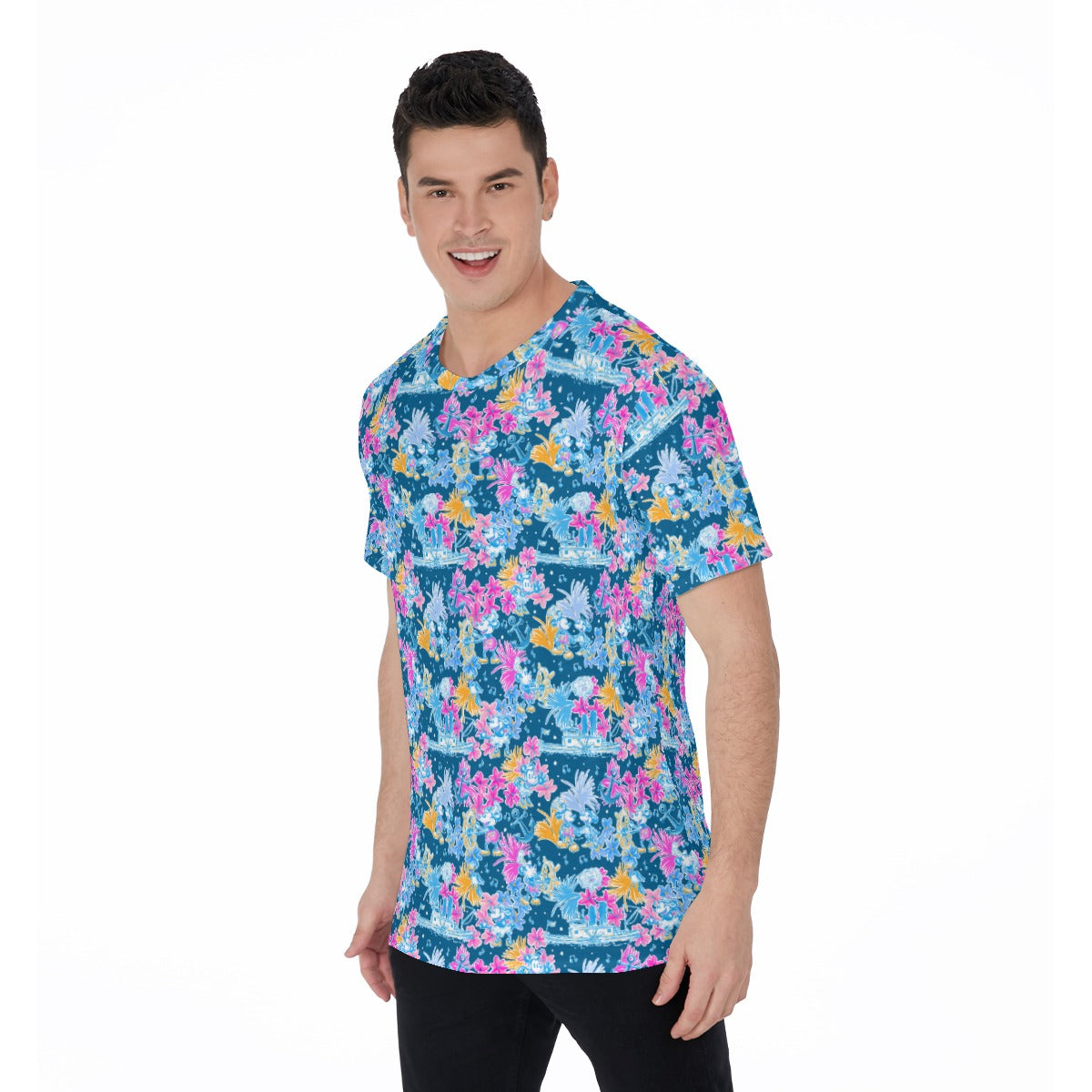 Bright Tropical Whimsy - Vintage Steamboat Captain - Men's Short Sleeve T-Shirt