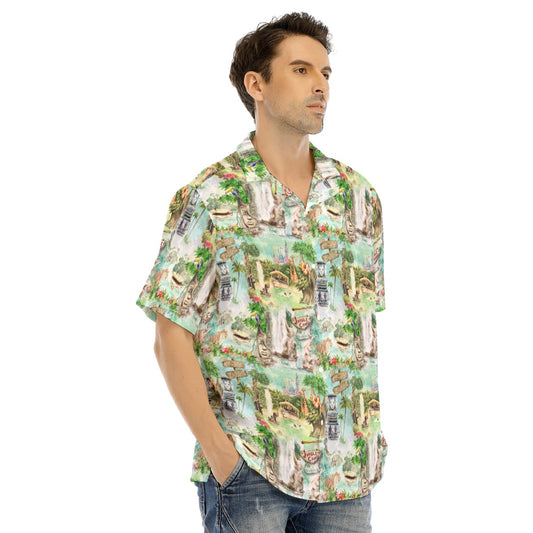 Jungle River Cruise - Men's Hawaiian Button Up Shirt