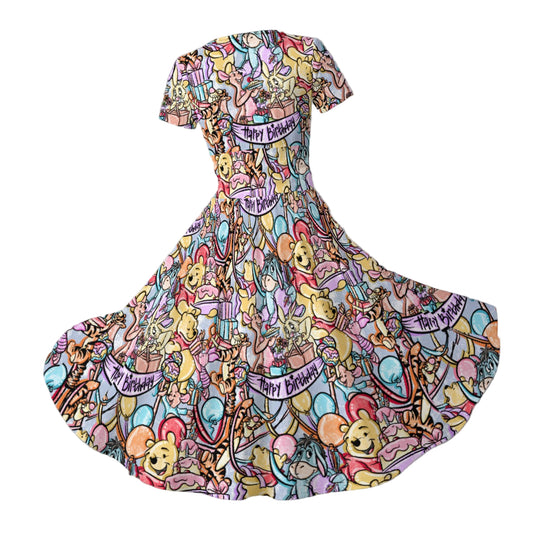 Birthday Bash in the Woods - Women's V-Neck Ruched Midi Dress