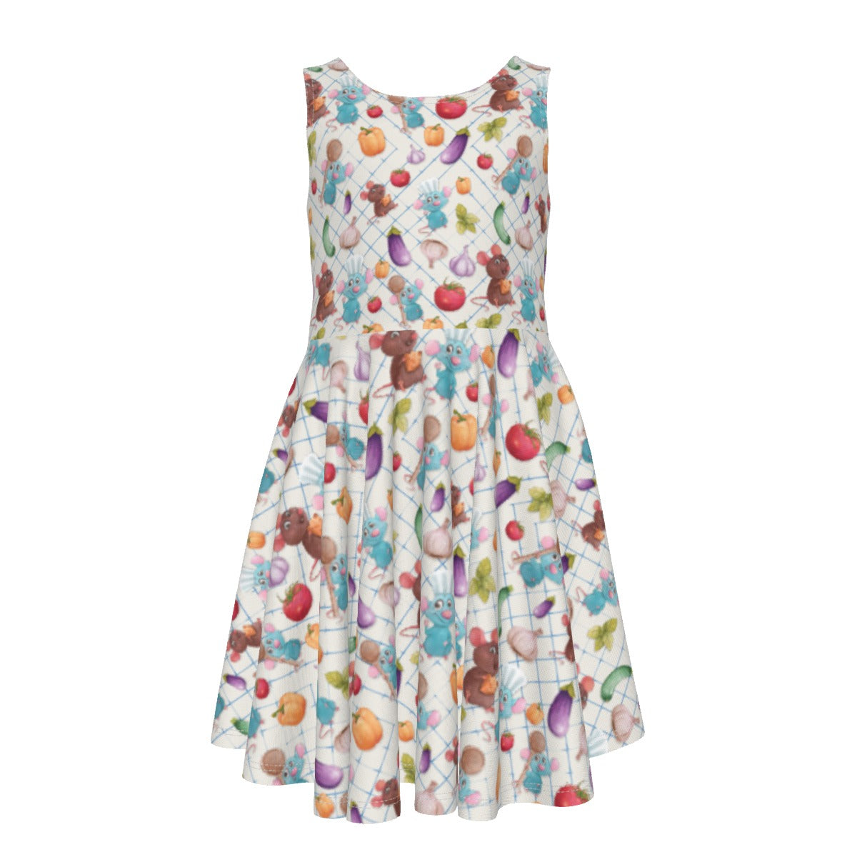 Ratatouille Veggies - Kid's Sleeveless Skater Dress