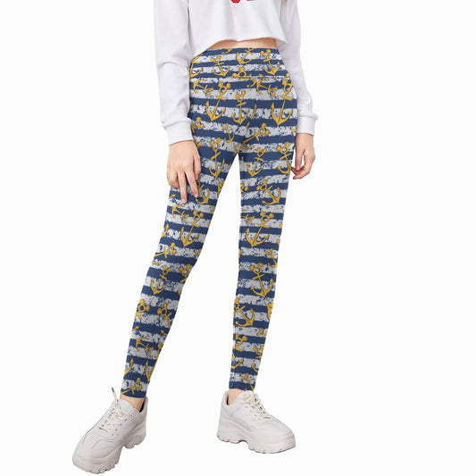 Nautical Mouse Ear Anchors - Kid's Leggings