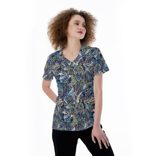 Magical Skybound Adventure - Women's Short Sleeve V-Neck T-Shirt