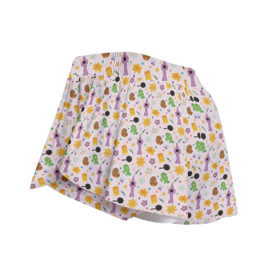 Long Hair Princess Icons - Women's Flowy Pocket Shorts