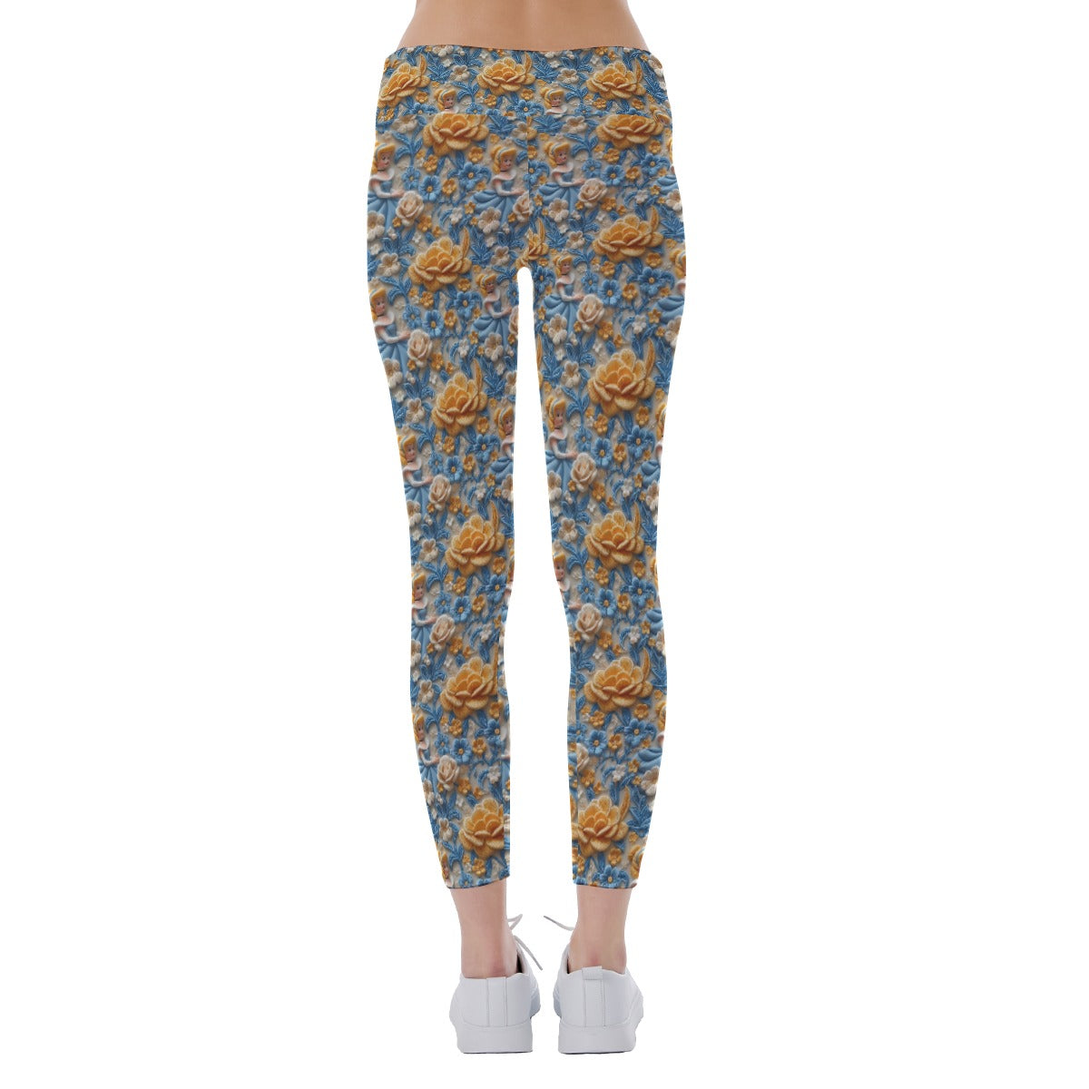 Regal Embroidered Royal Maiden - Women's Yoga Leggings