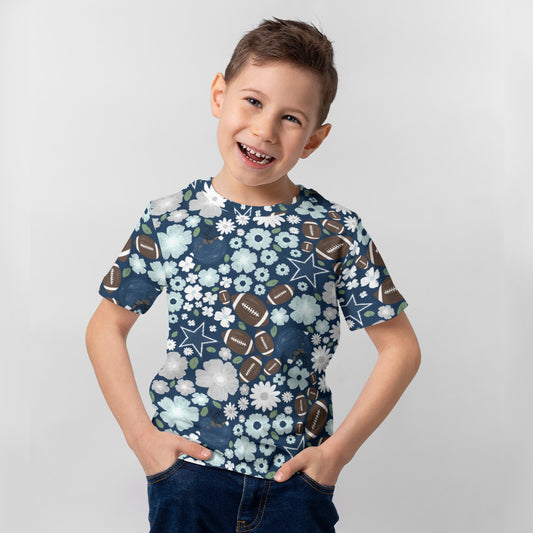 Blue Star Blooms - Kid’s Short Sleeve T-Shirt