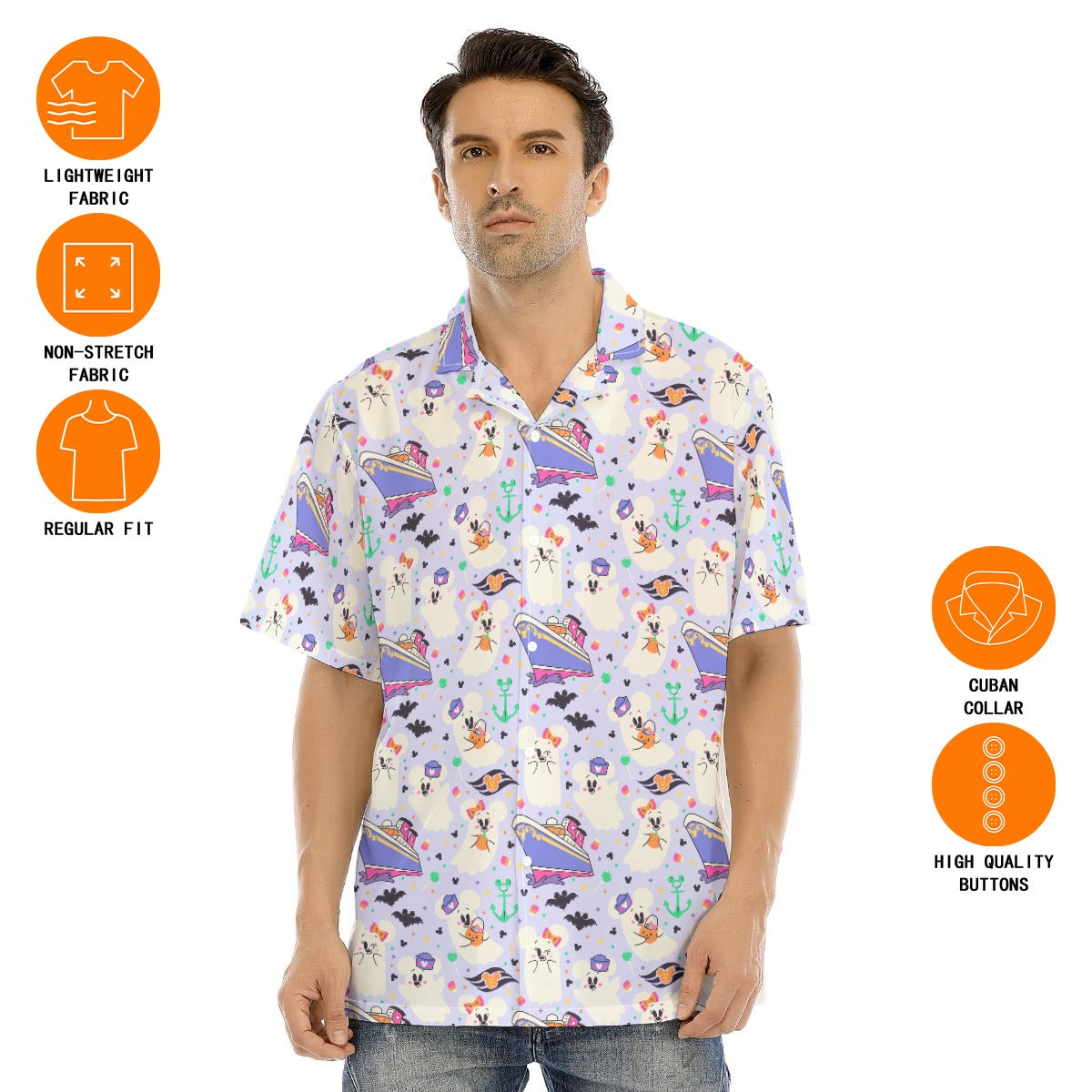 Spooky Sea Ghosts - Men's Hawaiian Button Up Shirt