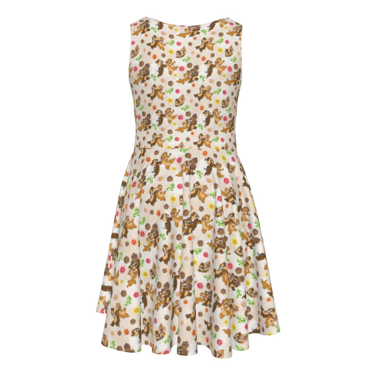Cheeky Chipmunk Duo- Kid's Sleeveless Skater Dress