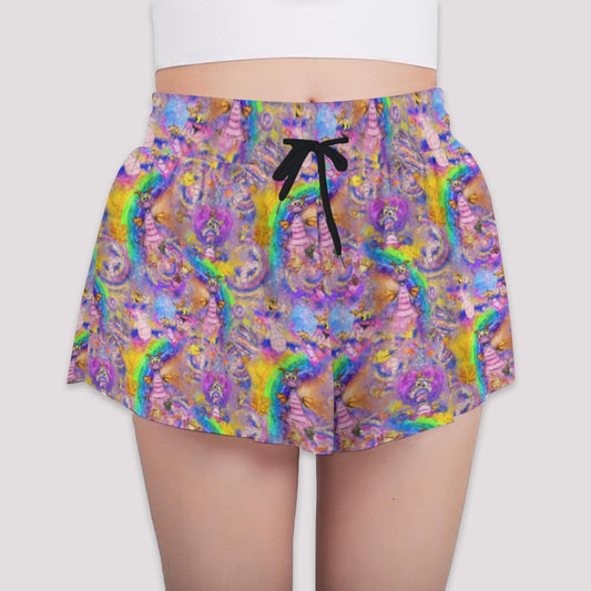 Figment Watercolor Rainbow - Girls’ Flowy Pocket Shorts