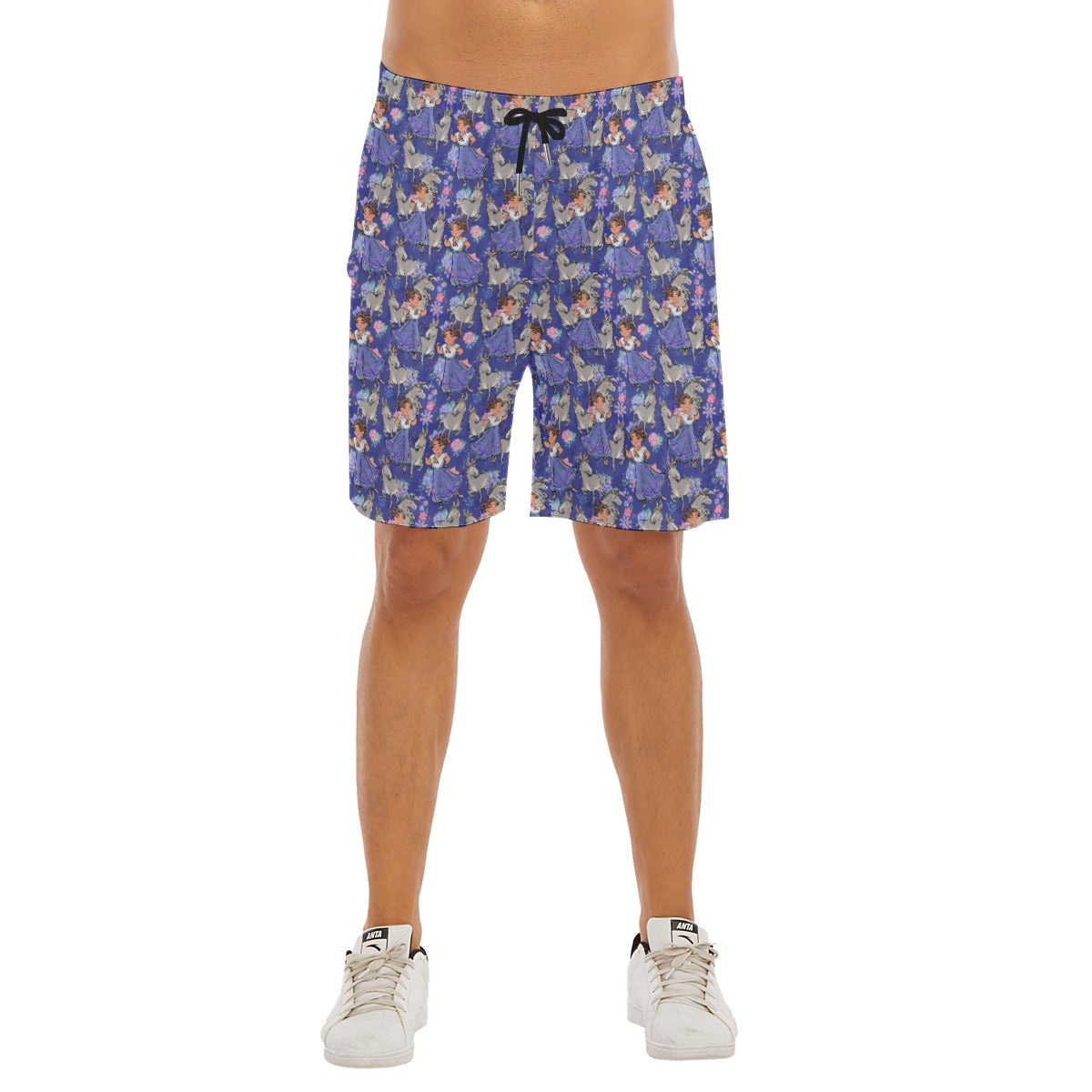 Whimsical Strong Heroine - Men’s Pocket Beach Shorts