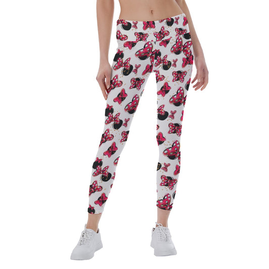 Polka Dot Bows & Mouse Ears - Women's Yoga Leggings