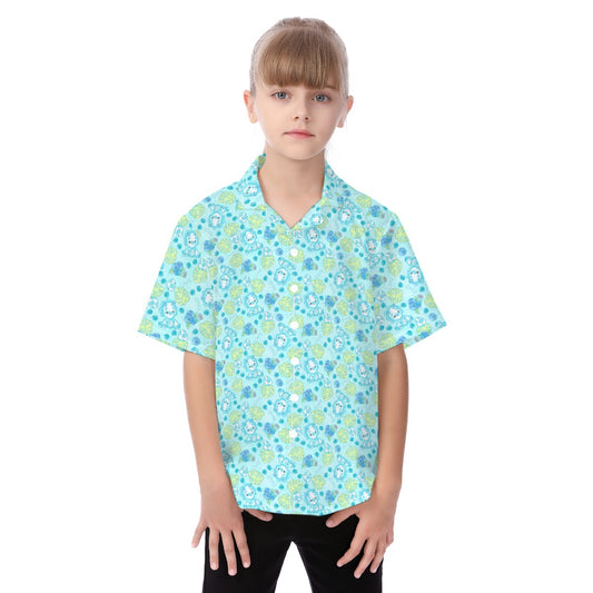 Fruitimals - Blueberry Dinosaurs - Kid's Hawaiian Button Up Shirt