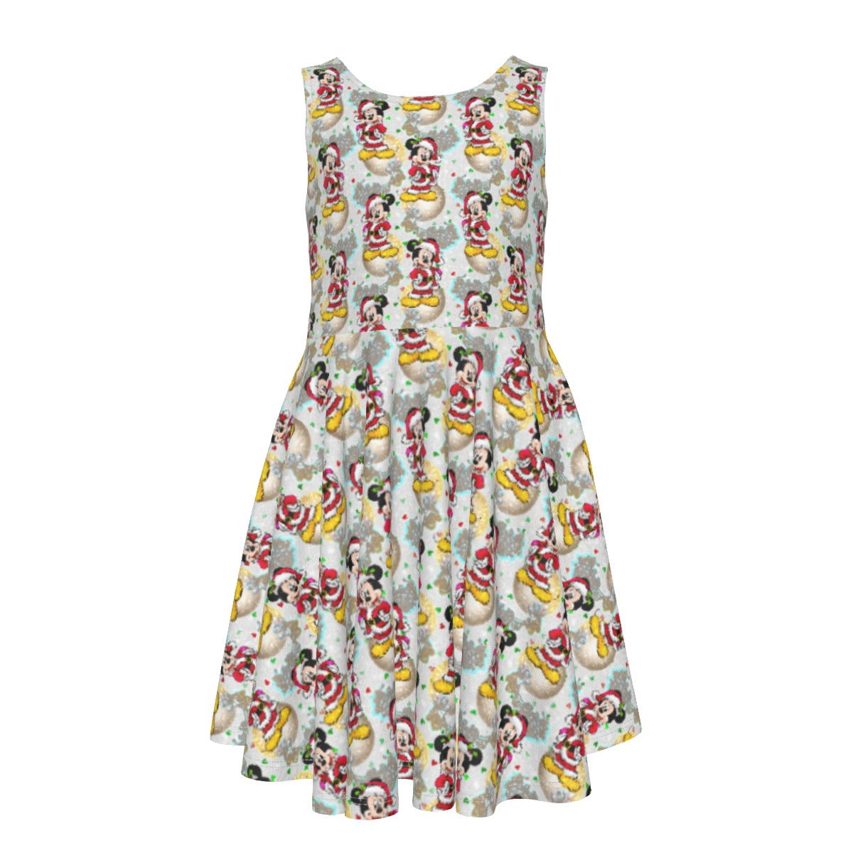 Santa Mouse Celebration - Kid's Sleeveless Skater Dress