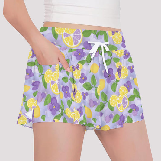 Vivacious Violet Lemonade - Girls’ Flowy Pocket Shorts