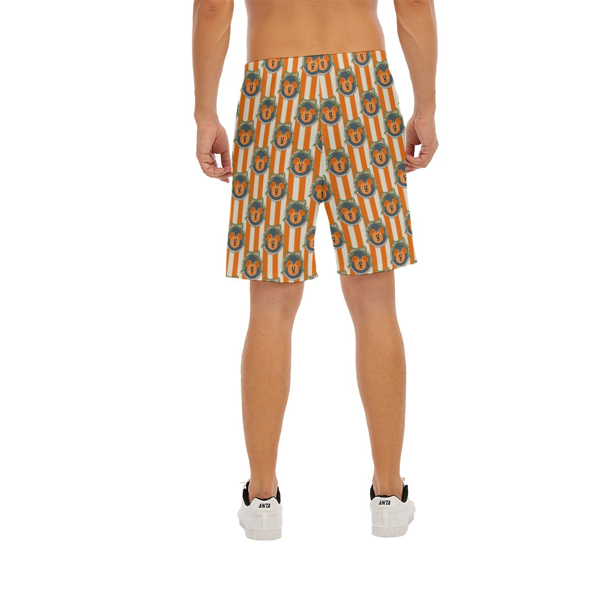 Pumpkin Cameo Stripes - Men’s Pocket Beach Shorts