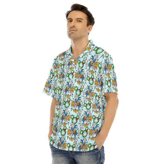 Duck’s Holiday Lights Tangleghts - Men's Hawaiian Button Up Shirt