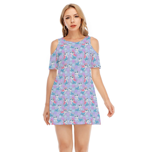 Bruni the Fire Spirit - Women's Cold Shoulder Cotton Dress